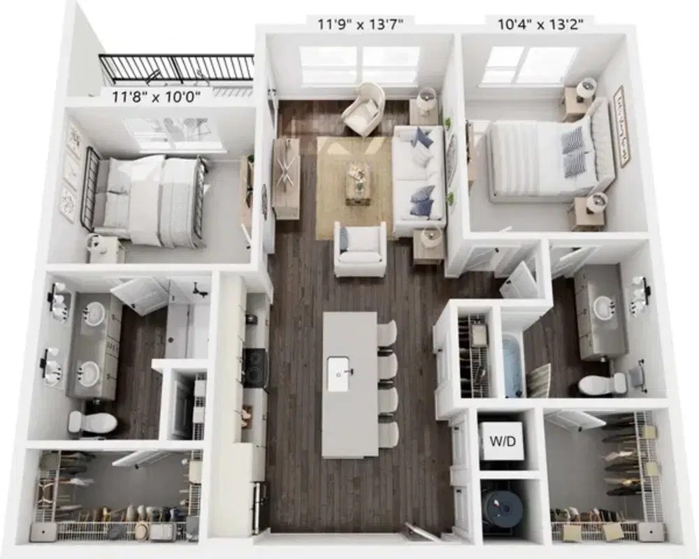 Aspire On 10th, Sarasota – 2 Bedroom 2 Bathroom | B1