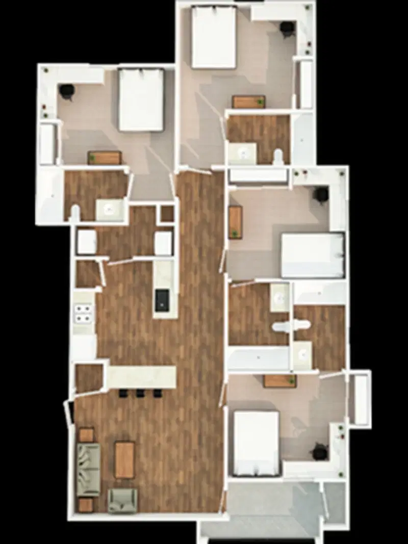 The Zone, College Station – 4 Bed 4 Bath