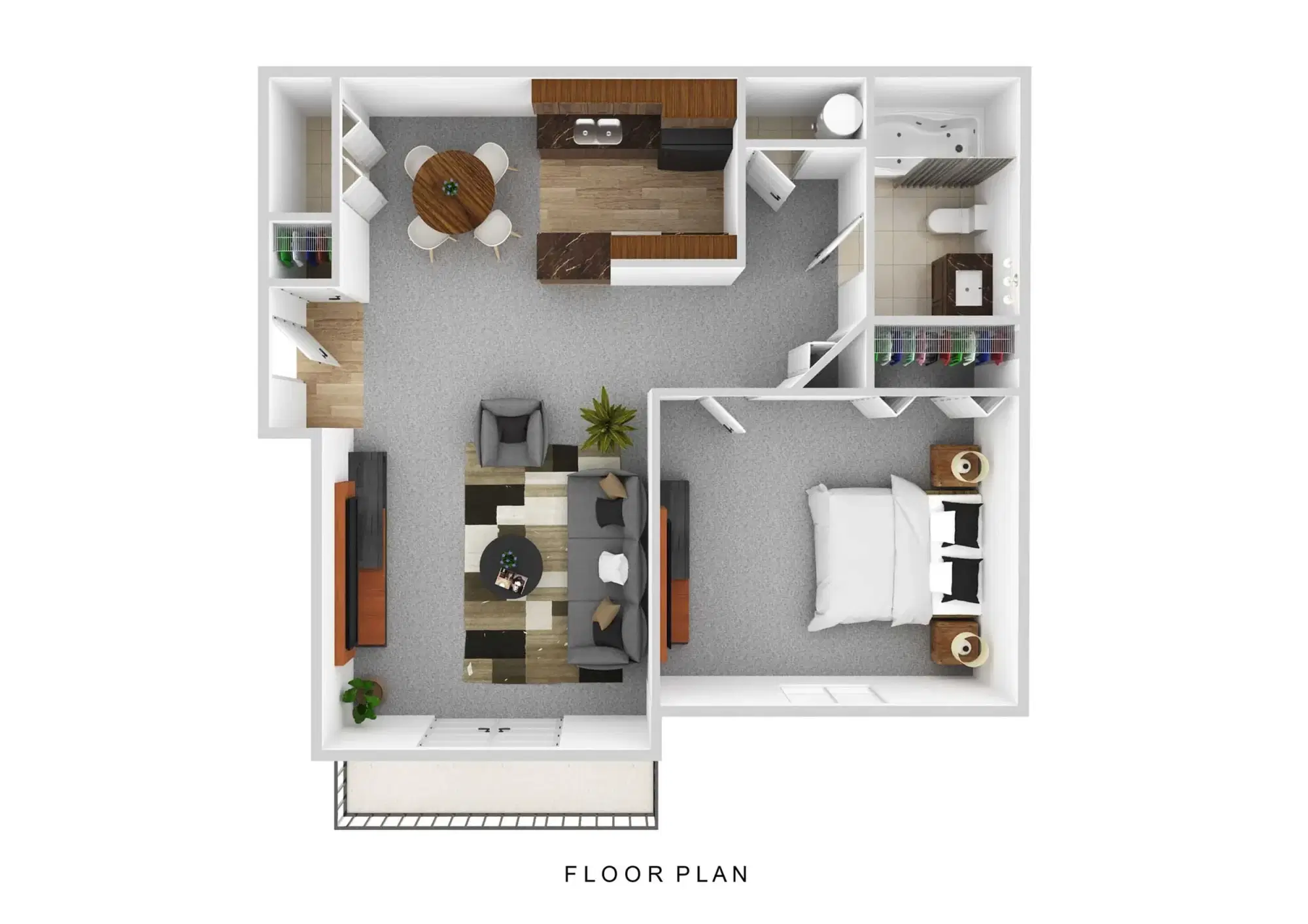 Residences at Central Park, Gahanna – Room in 1 Bedroom 1 Bathroom | Foxfire with Balcony/Patio