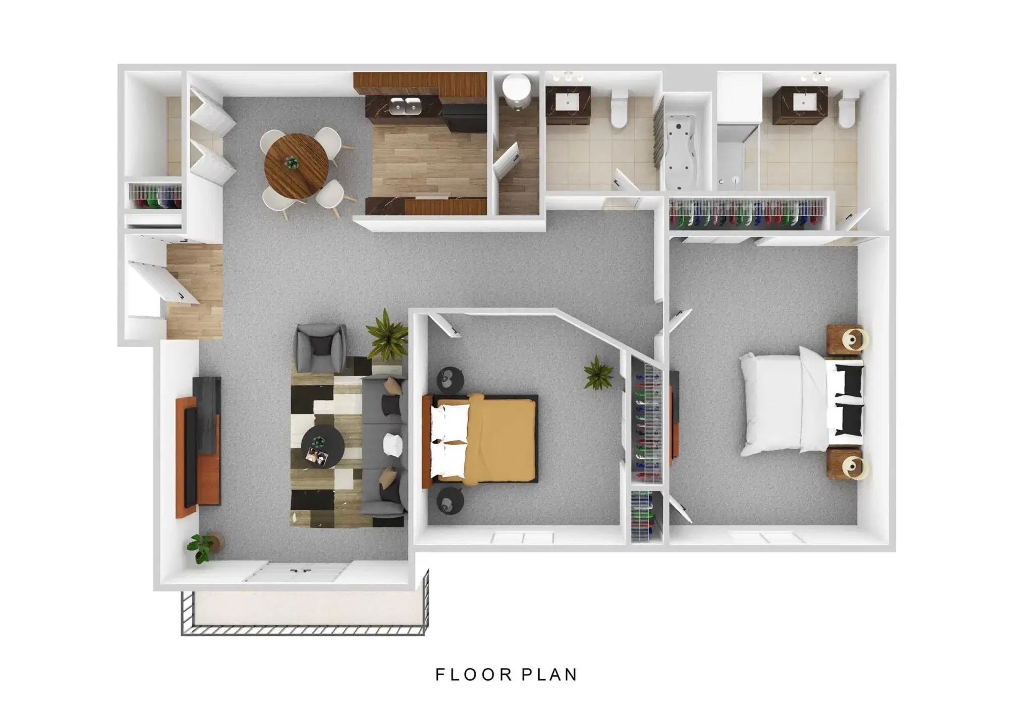 Residences at Central Park, Gahanna – Room in 2 Bedroom 2 Bathroom | Jefferson with Balcony/Patio