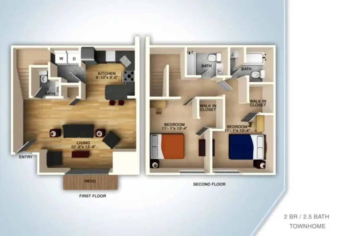 Campus Court At Knollwood, Kalamazoo – Private Room (2 Bed 2.5 Bath)