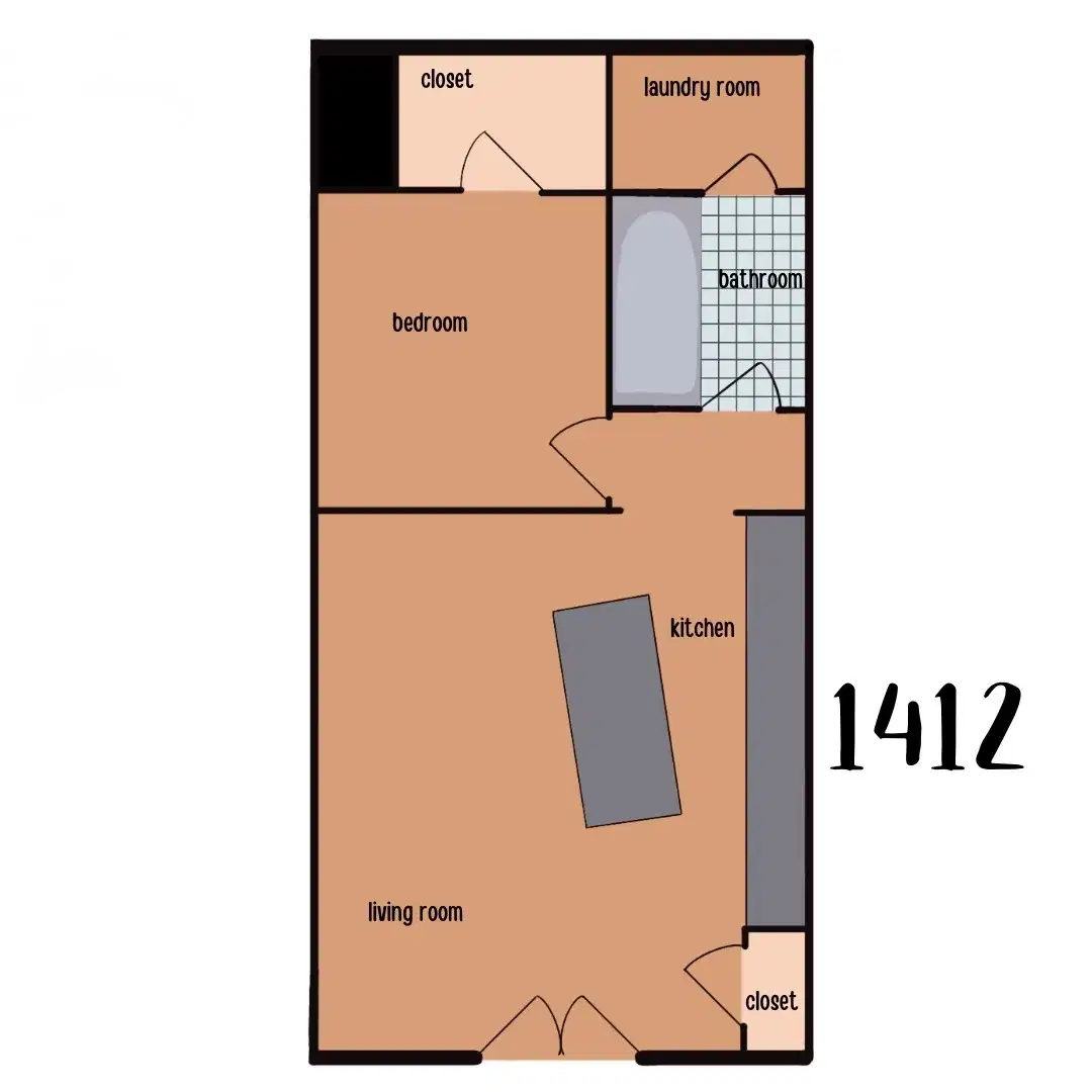 Midtown Square Apartments, Nashville – 1 Bedroom 1 Bathroom Apartment