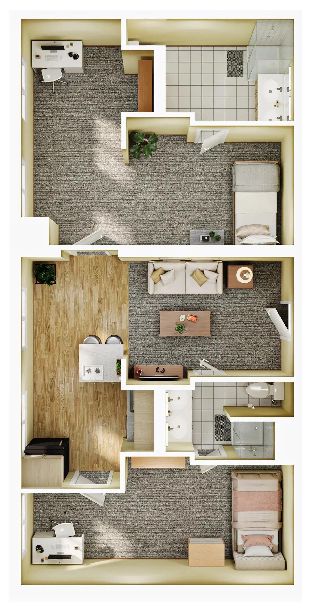 Towers on State, Madison – 2 Bedroom 2 Bathroom