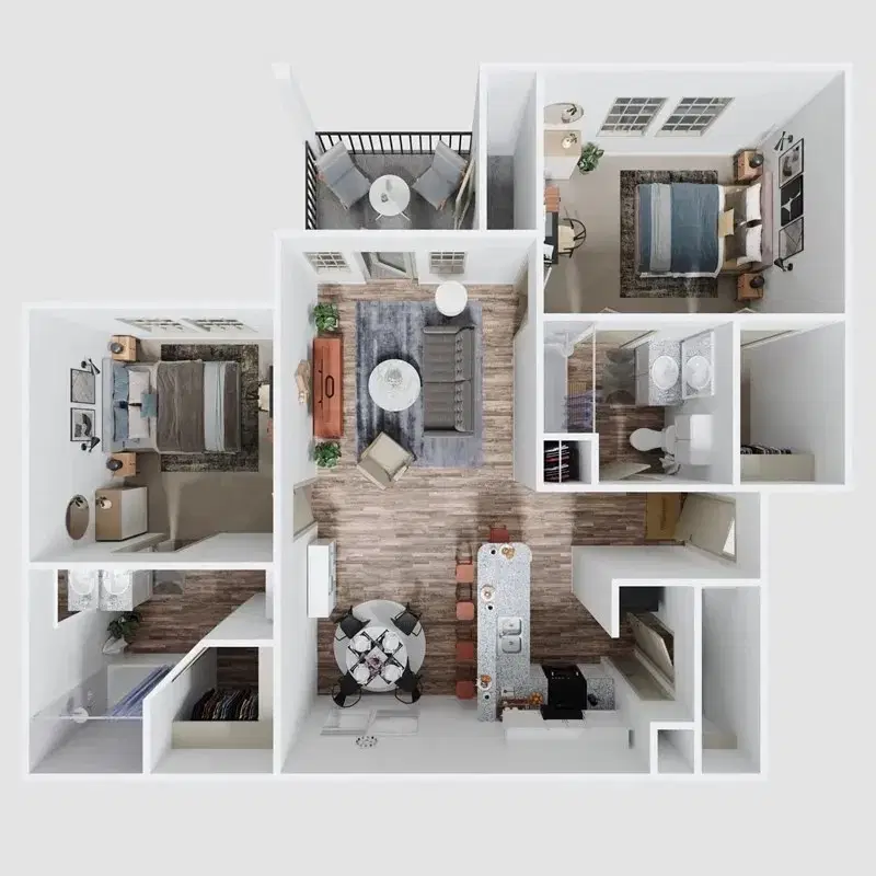Arbors of Sam Houston, Huntsville – Room in 2 Bedroom 2 Bathroom | B3