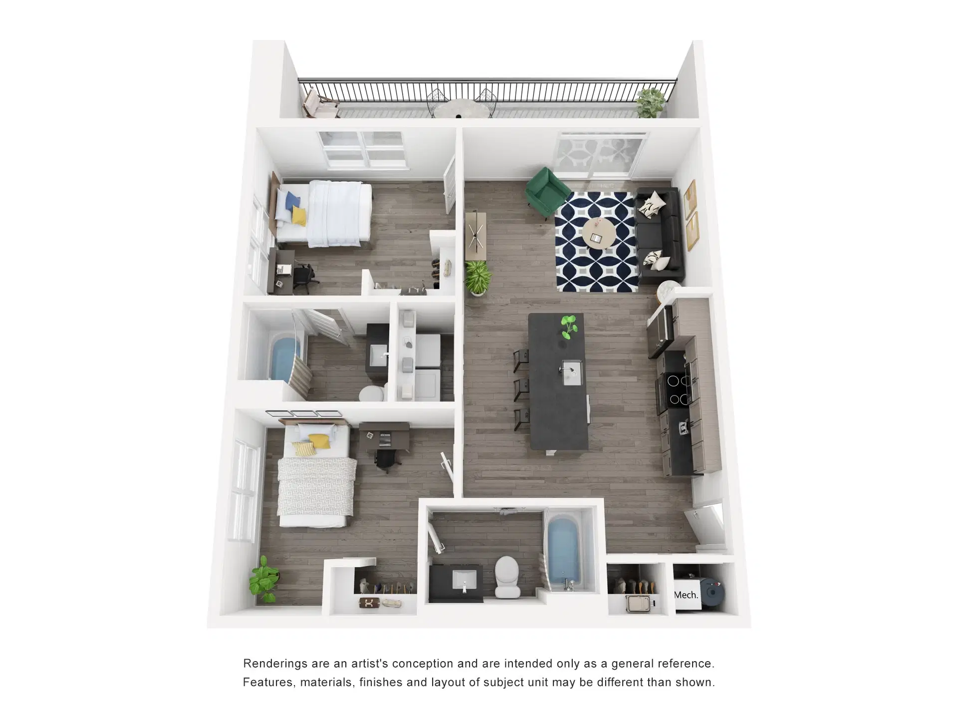 The Marshall on 5th, Birmingham – Room in 2 Bedroom 2 Bathroom | B2