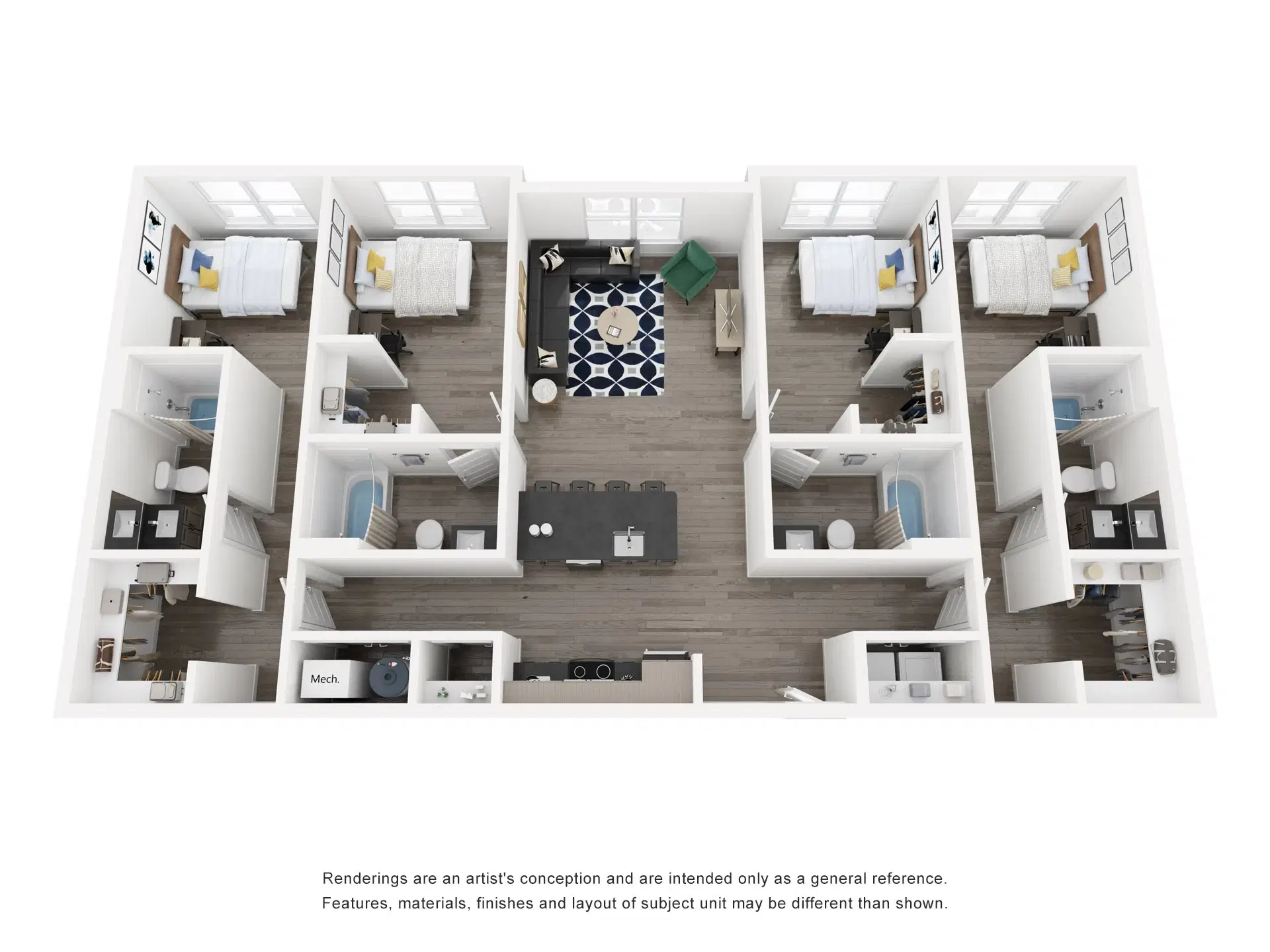 The Marshall on 5th, Birmingham – Room in 4 Bedroom 4 Bathroom | D1