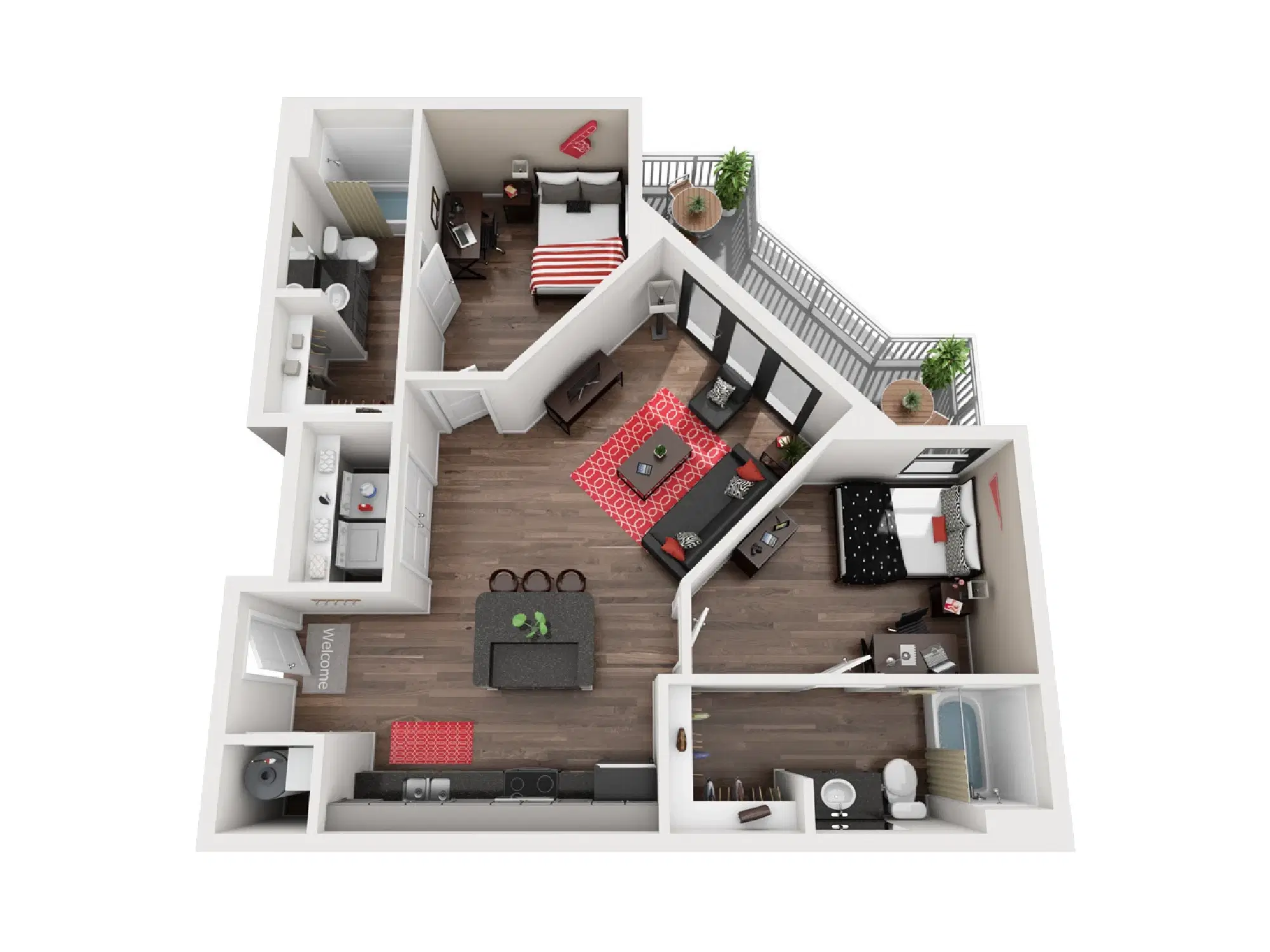 The Marshall Louisville, Louisville – Room in 2 Bedroom 2 Bathroom | B2