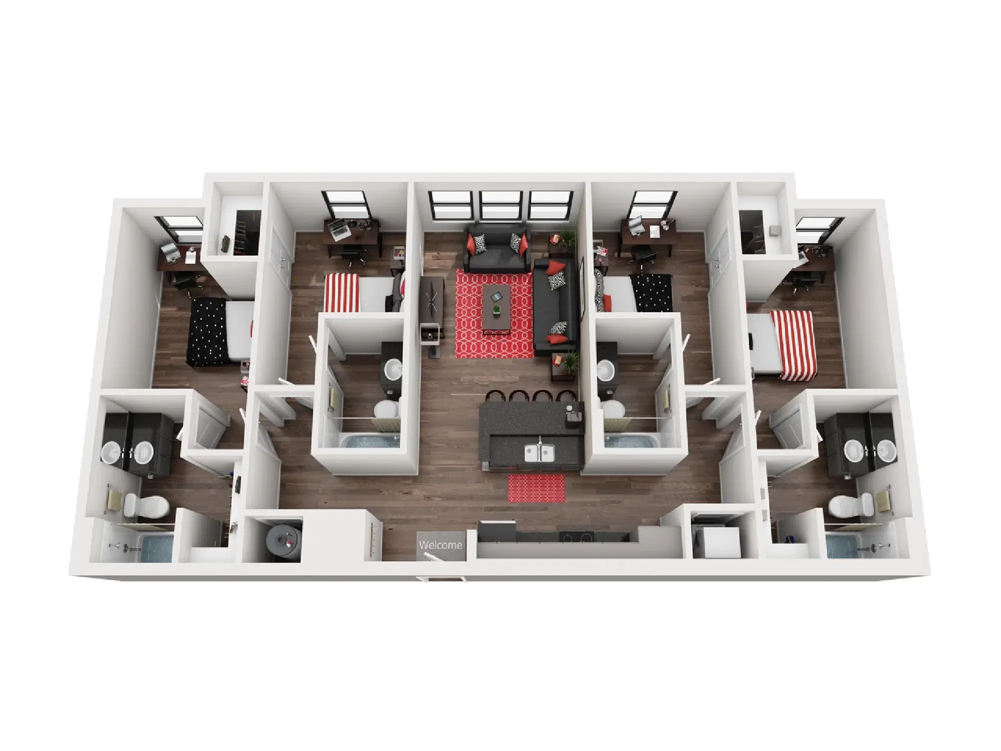 The Marshall Louisville, Louisville – Room in 4 Bedroom 4 Bathroom | D2