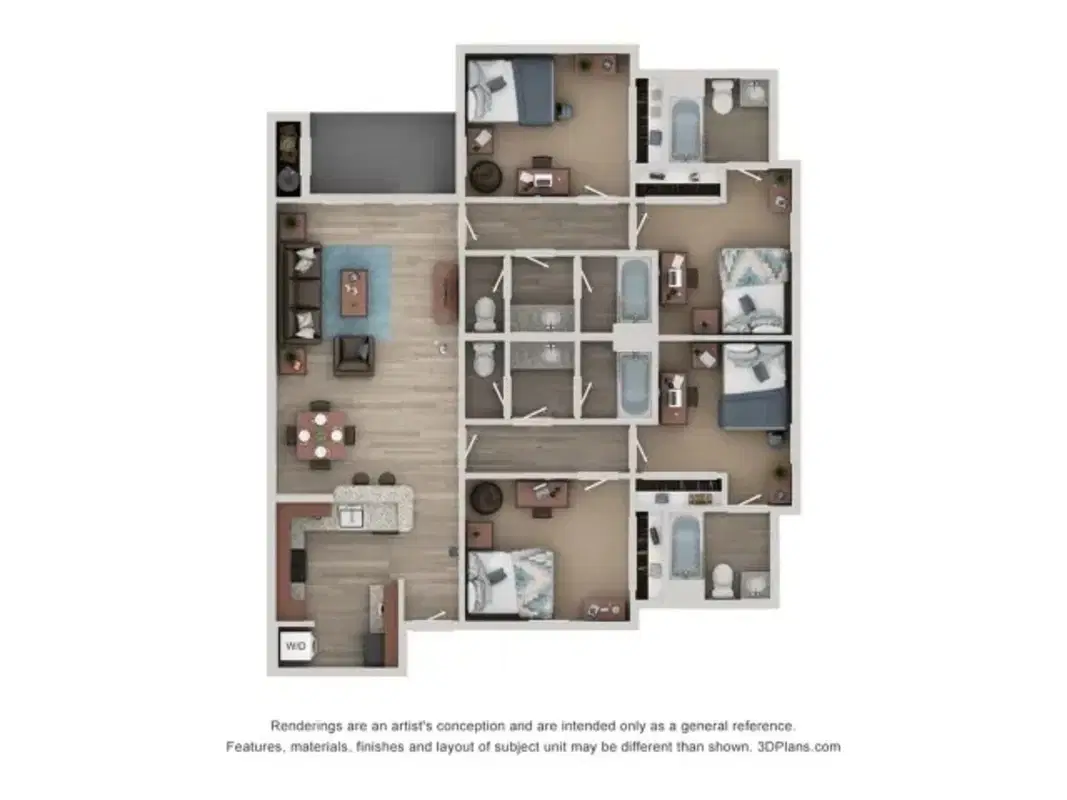 Flatts at South Campus, Oxford – 4 Bedroom 4 Bathroom |D1