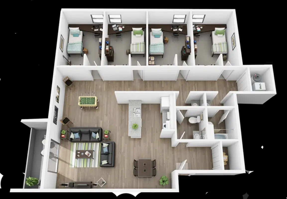 The Courtyards, Gainesville – 4 Bed 1.5 Bath - Flat