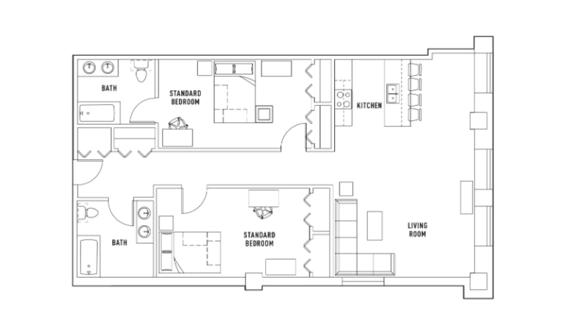 University Crossings, Philadelphia – Room in 2 Bed - 2 Bath C Private Standard Bedroom