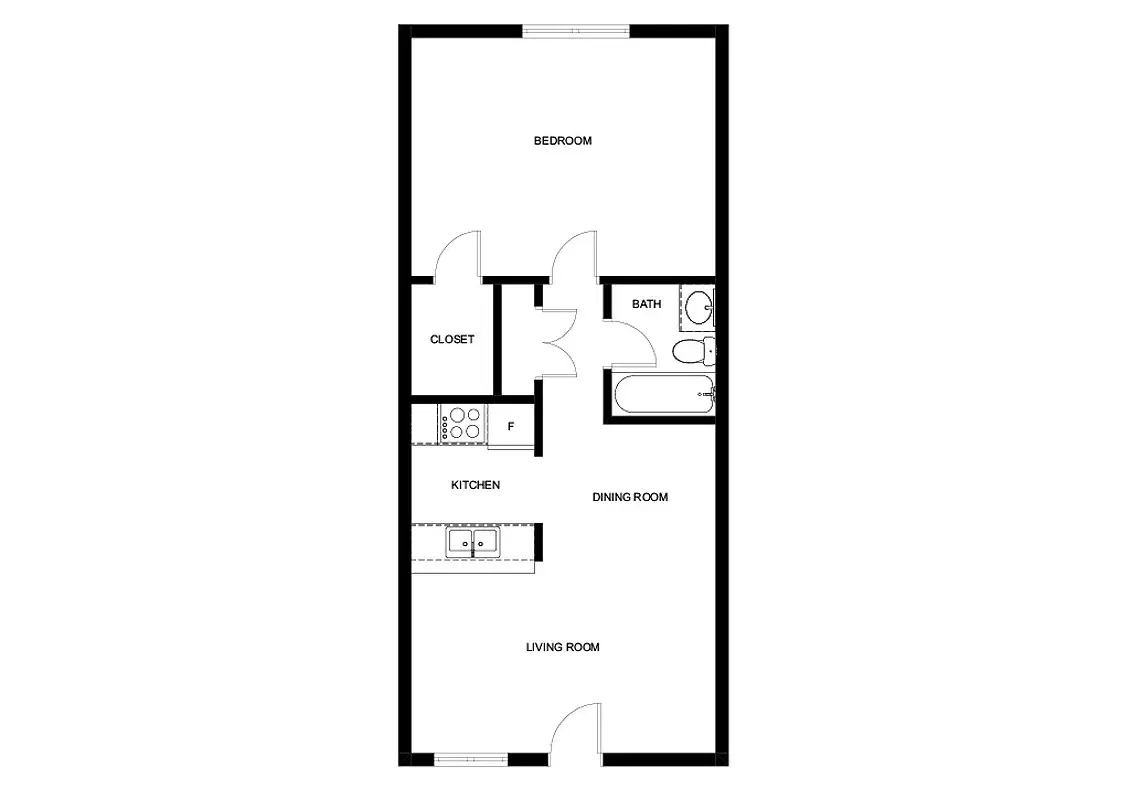 Across the Street, Denton – 1 Bedroom 1 Bathroom | A2