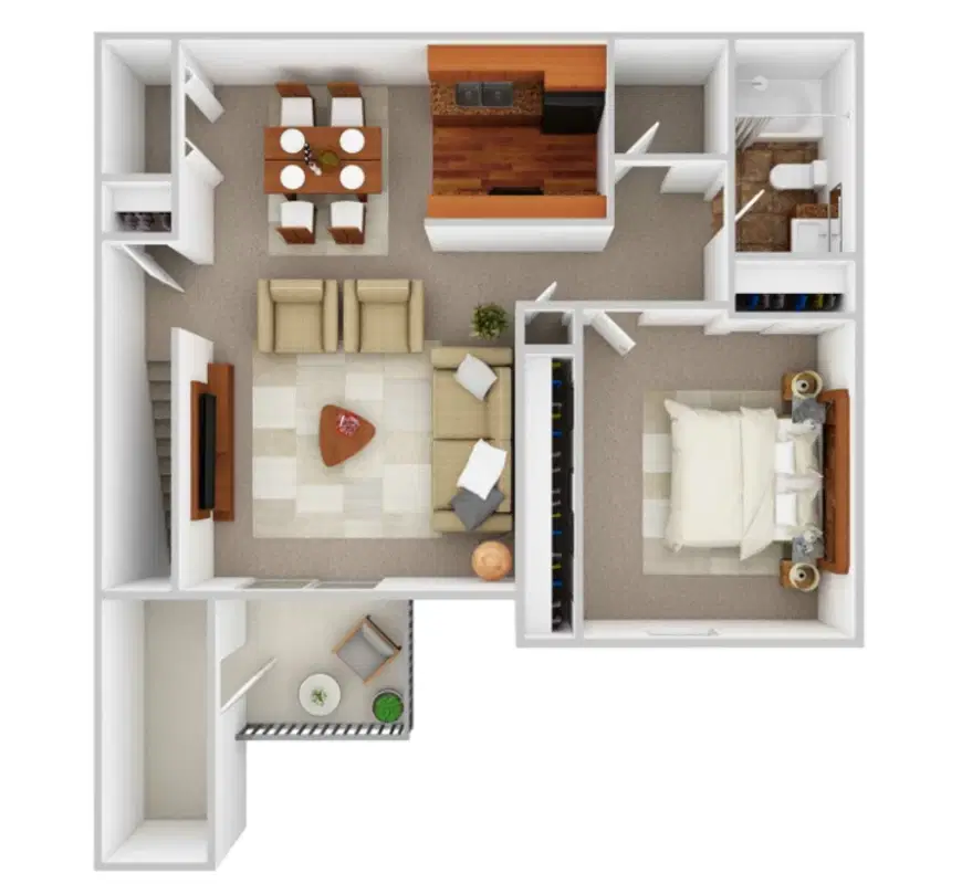 Woods at Perry Lane, Westerville – Room in 1 Bedroom 1 Bathroom | York with Patio/Balcony