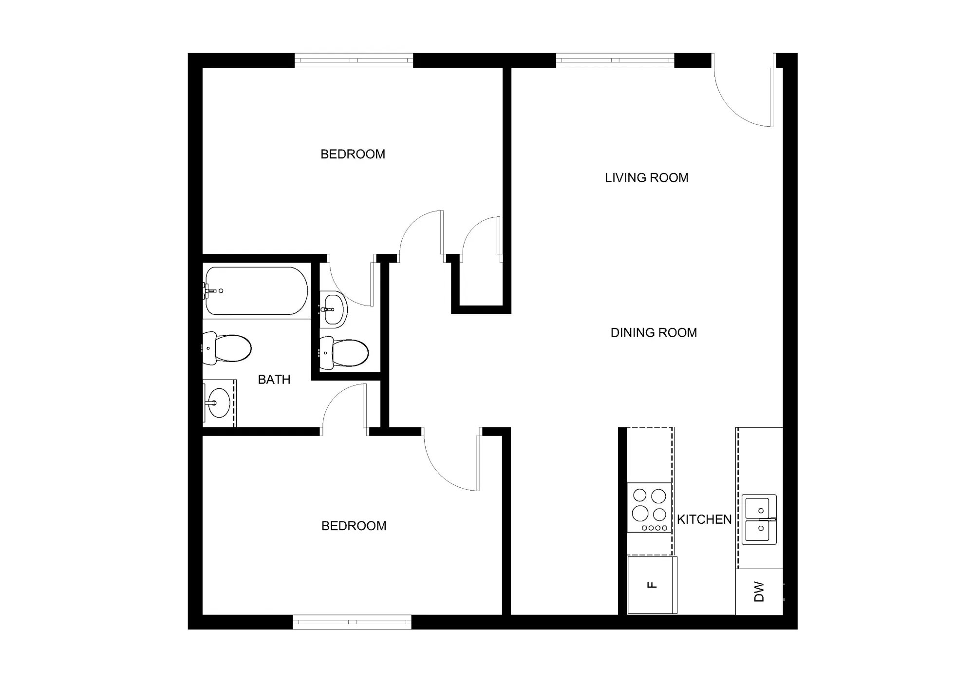 Starlite, Denton – 2 Bedroom 1.5 Bathroom | B2