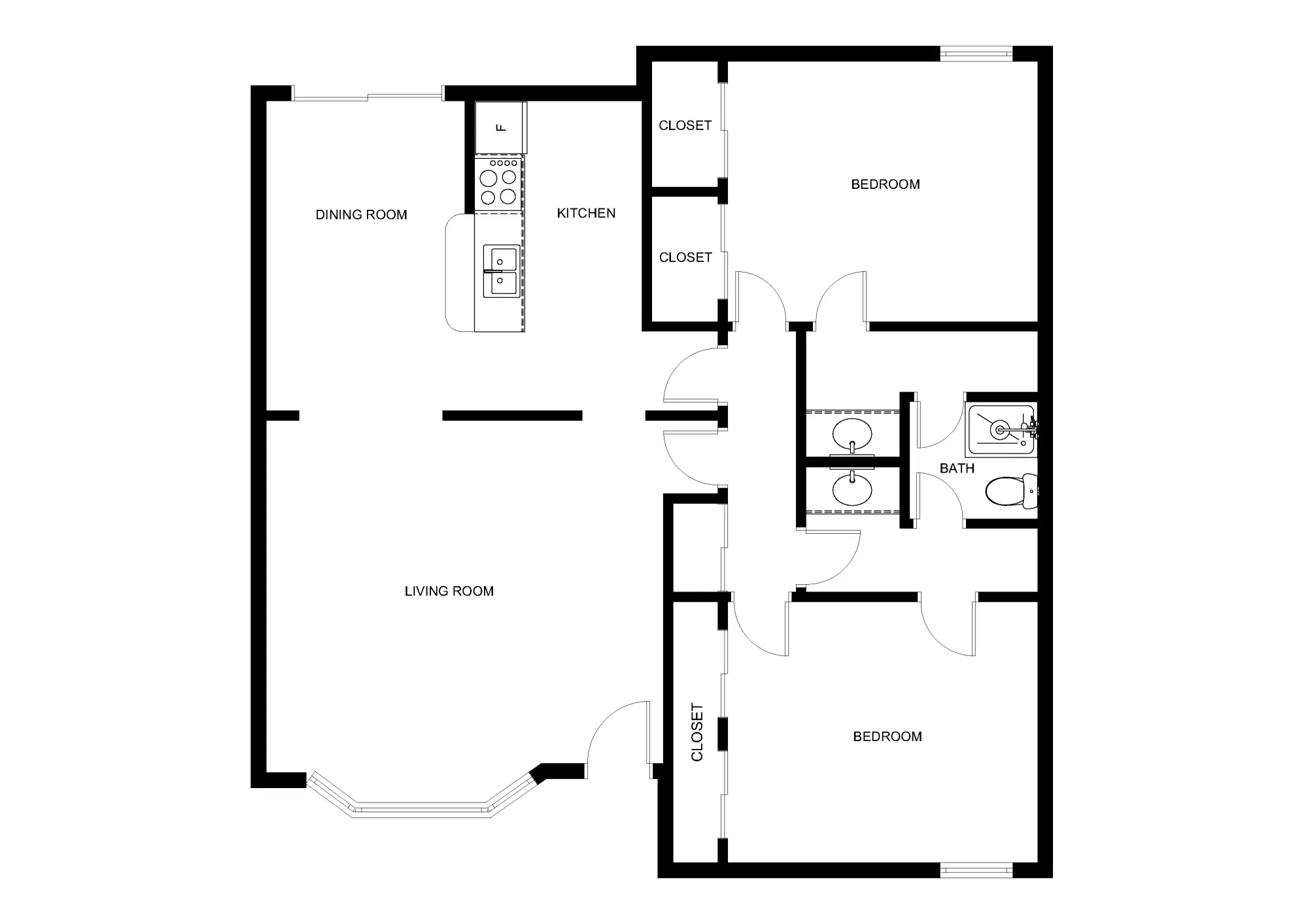 The Quarter, Denton – 2 Bedroom 1.5 Bathroom | B2
