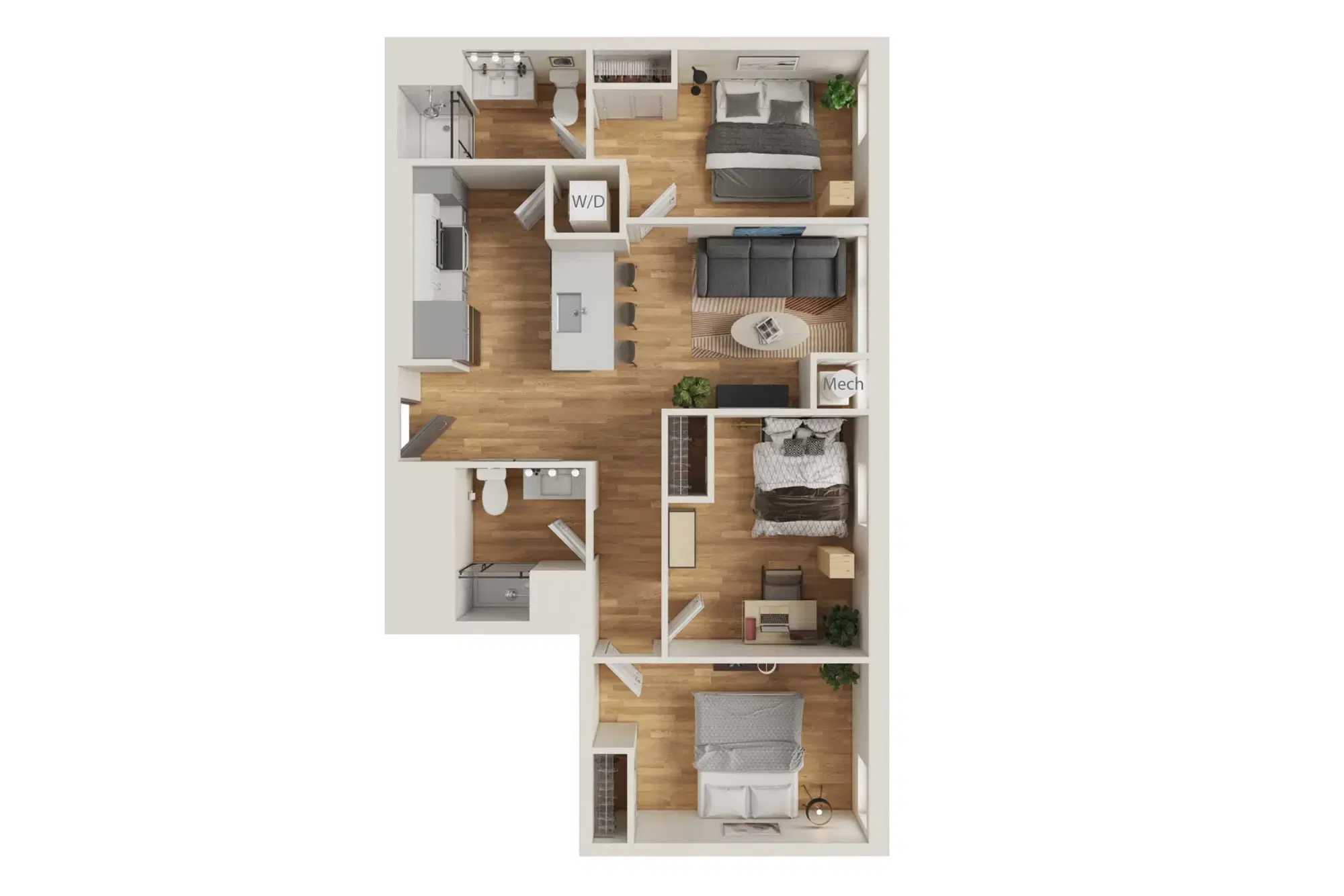 Intro Columbus, Columbus – 3 Bedroom 2 Bathroom | C1