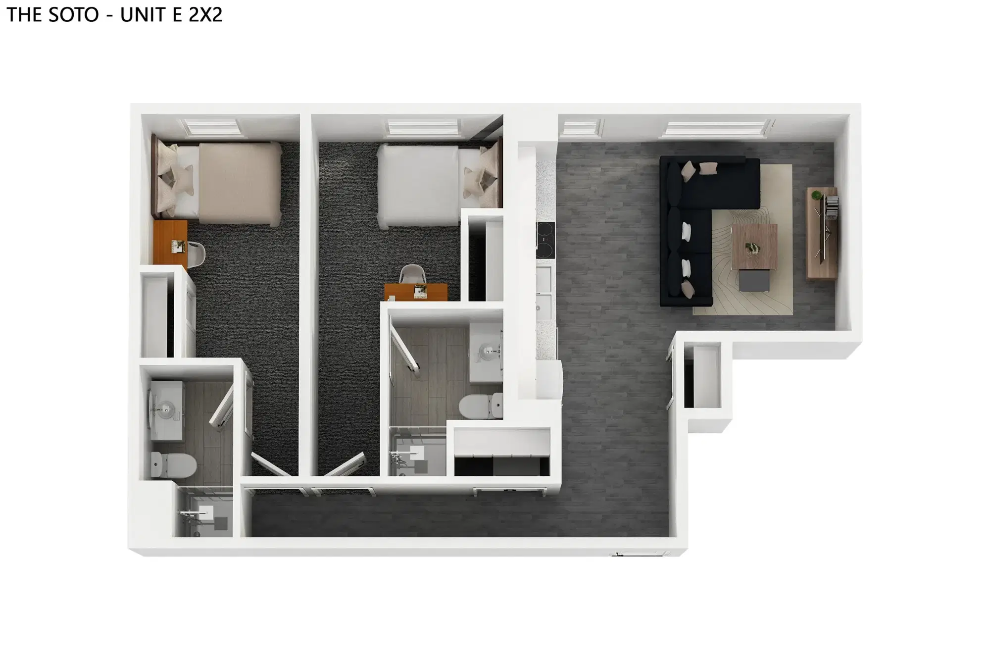 The Soto, Eugene – Room in a 2 Bedroom 2 Bathroom | E2x2