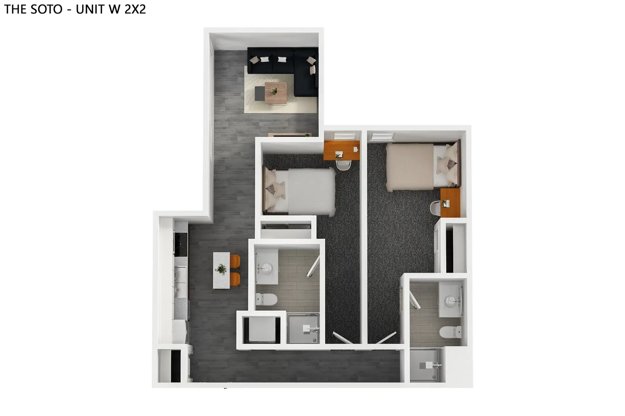 The Soto, Eugene – Room in a 2 Bedroom 2 Bathroom | W2x2