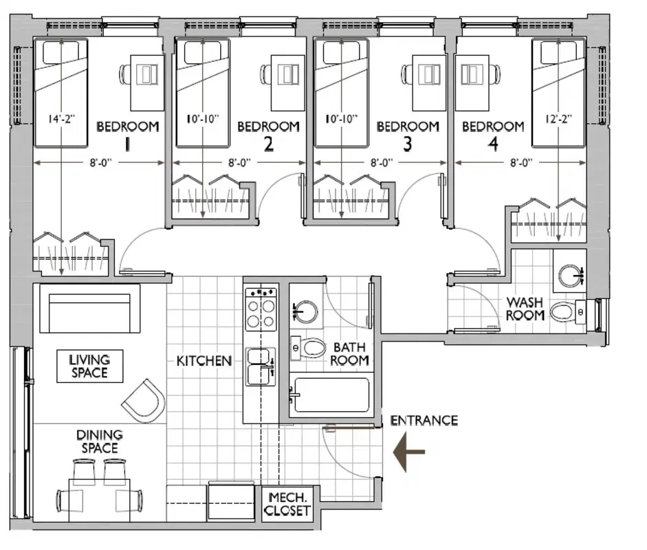 LEED on University, Waterloo – 4 Bed 2 Bath | Leed Suite 3