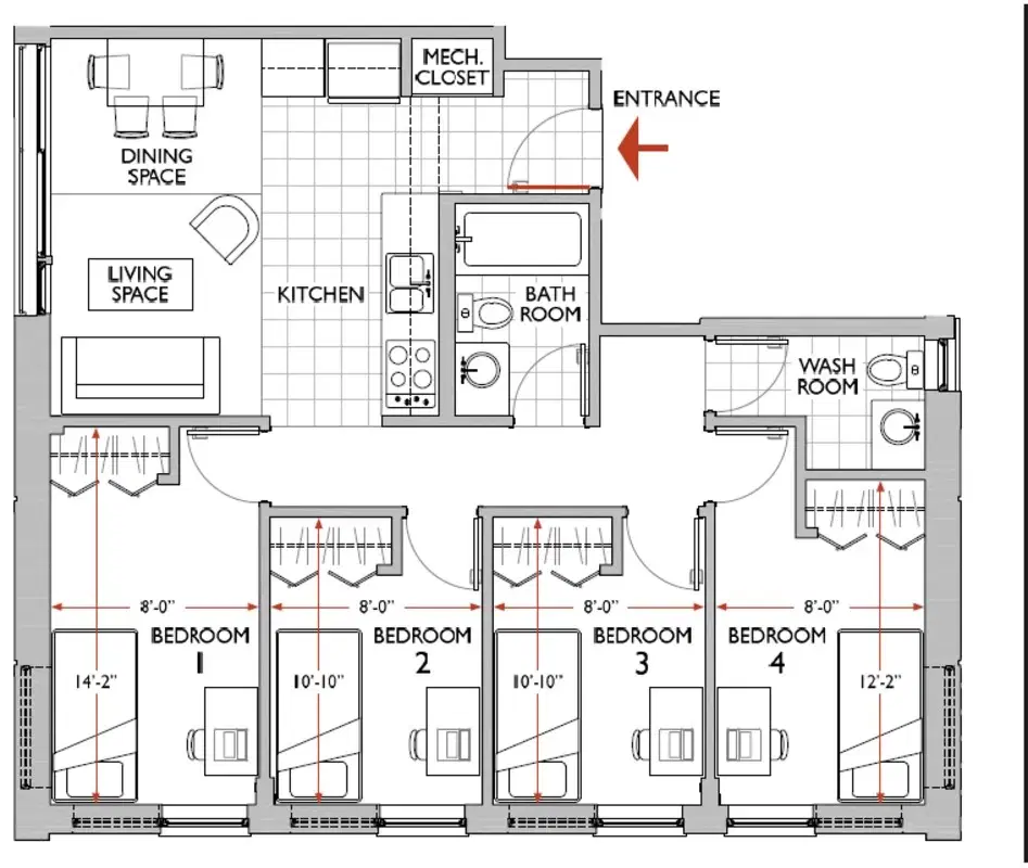 LEED on University, Waterloo – 4 Bed 2 Bath | Leed Suite 2