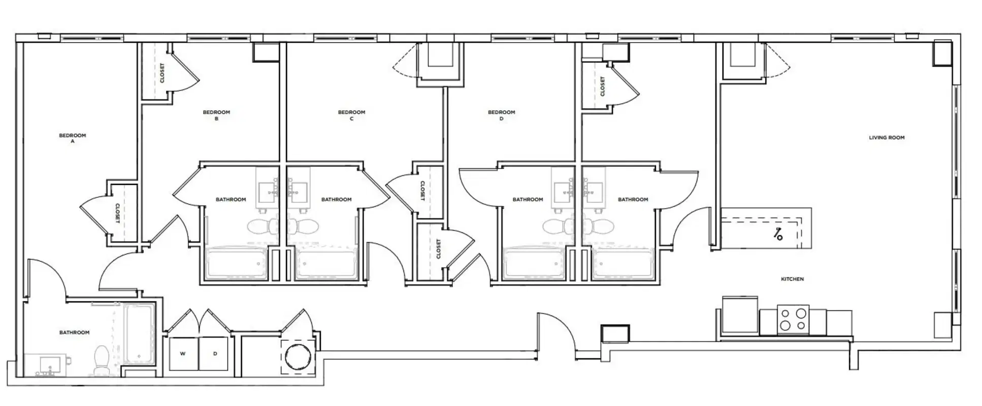 The Standard Eugene, Eugene – Room in a 5 Bed 5 Bath | Fir - 5x5
