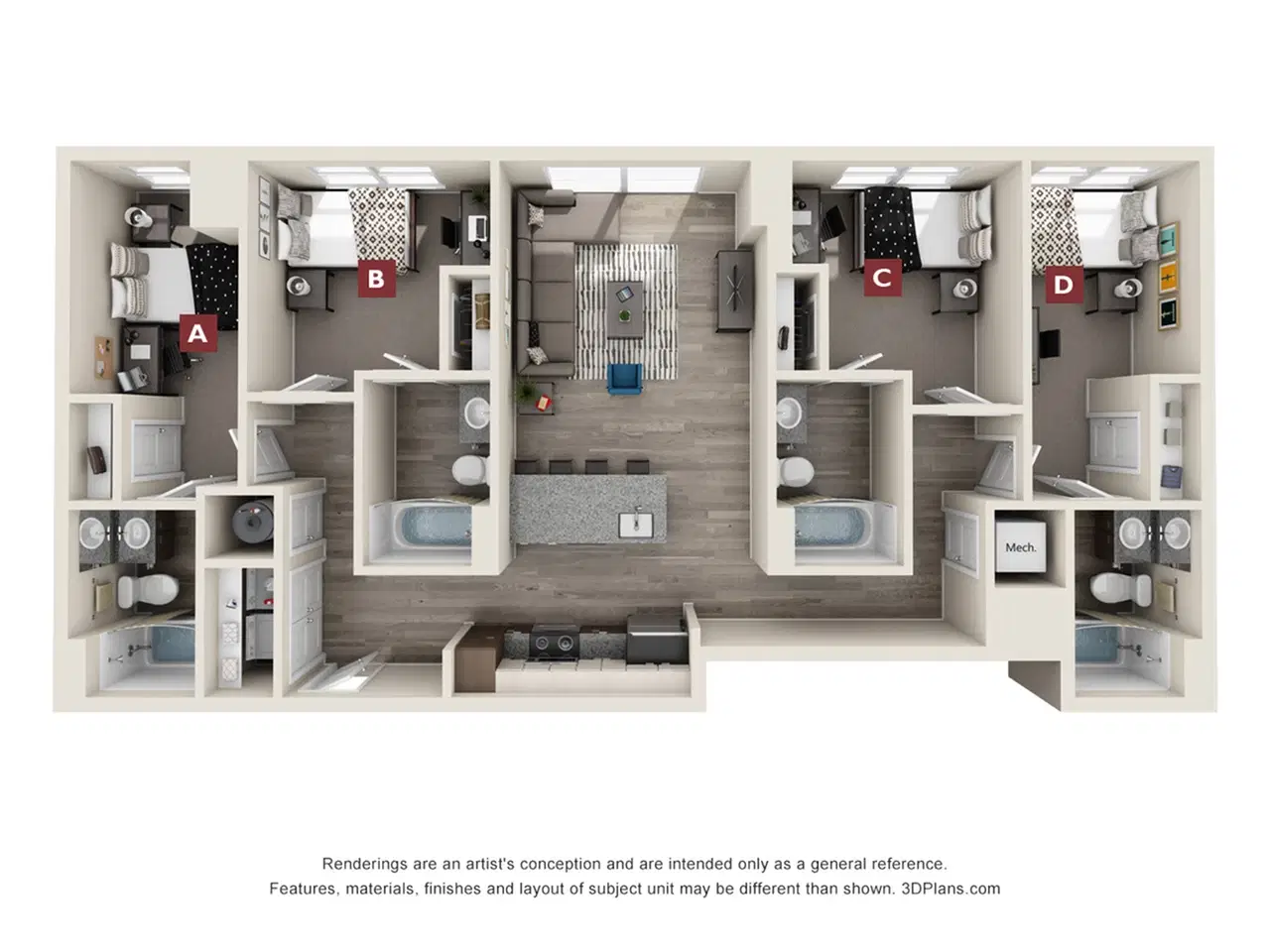 The Mark Atlanta, Atlanta – Room in a 4 Bed 4 Bath | The Peachtree 4x4