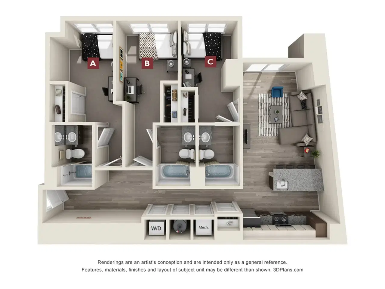 The Mark Atlanta, Atlanta – Room in a 3 Bed 3 Bath | The Candler 3x3