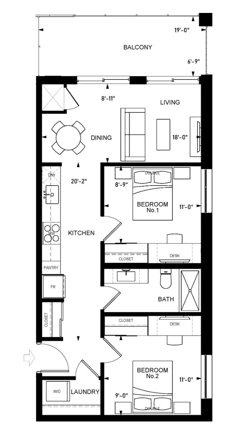 Flex Rentals, Waterloo – 2 Bed Type C