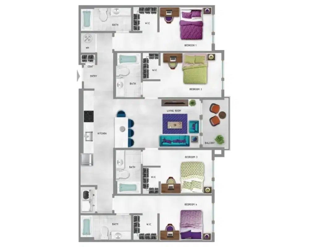 Traditions 50, Tuscaloosa – 4 Bed 4 Bath | D1