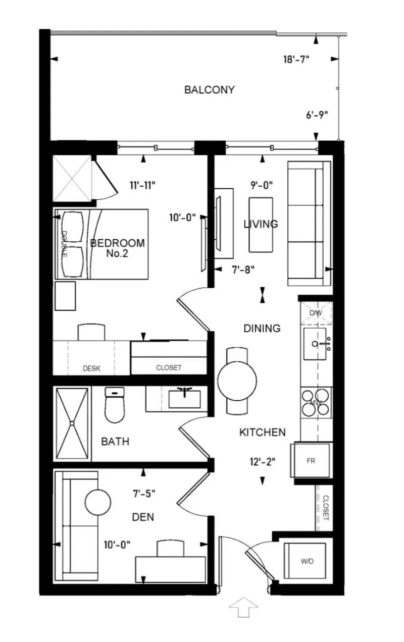 Flex Rentals, Waterloo – 1 Bed + Den A