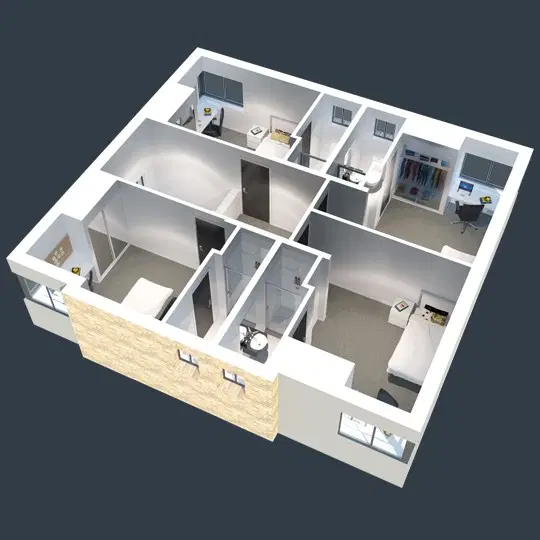 Student Village North Ryde, Sydney – 5 Bedroom Apartment East Superior Double AirCon Ensuite