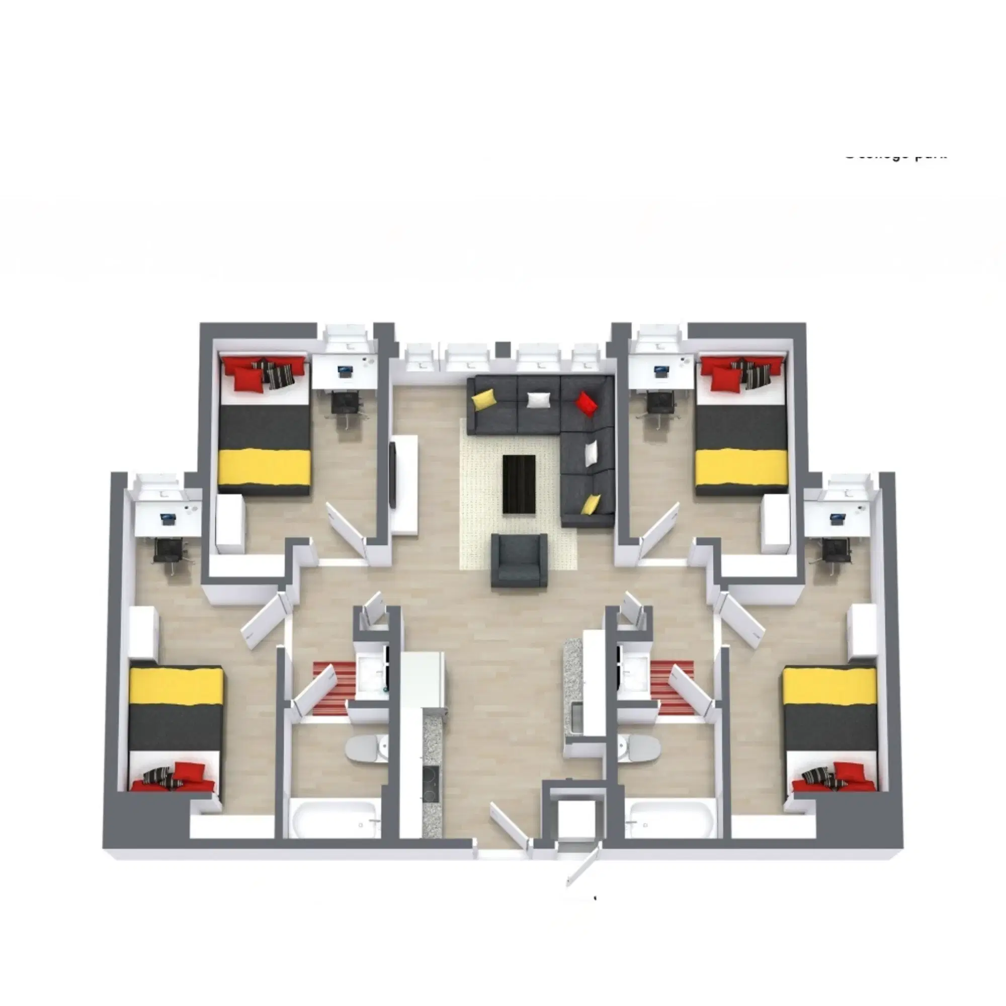 The Nine at College Park, College Park – Room in 4 Bedroom 2 Bathroom | D3