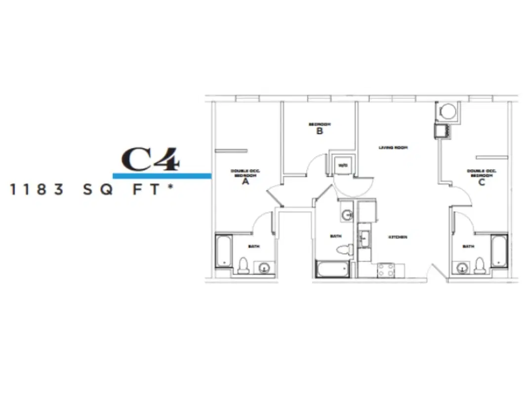 Yugo Echelon, State College – Room in a 3 Bedroom 3 Bathroom - Chestnut C4