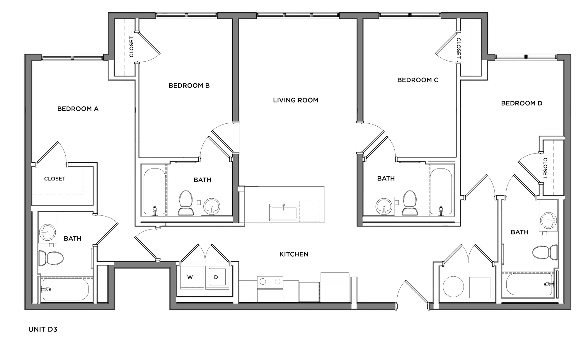The Mark Athens, Athens – Room in a 4 Bed 4 Bath | Davis I