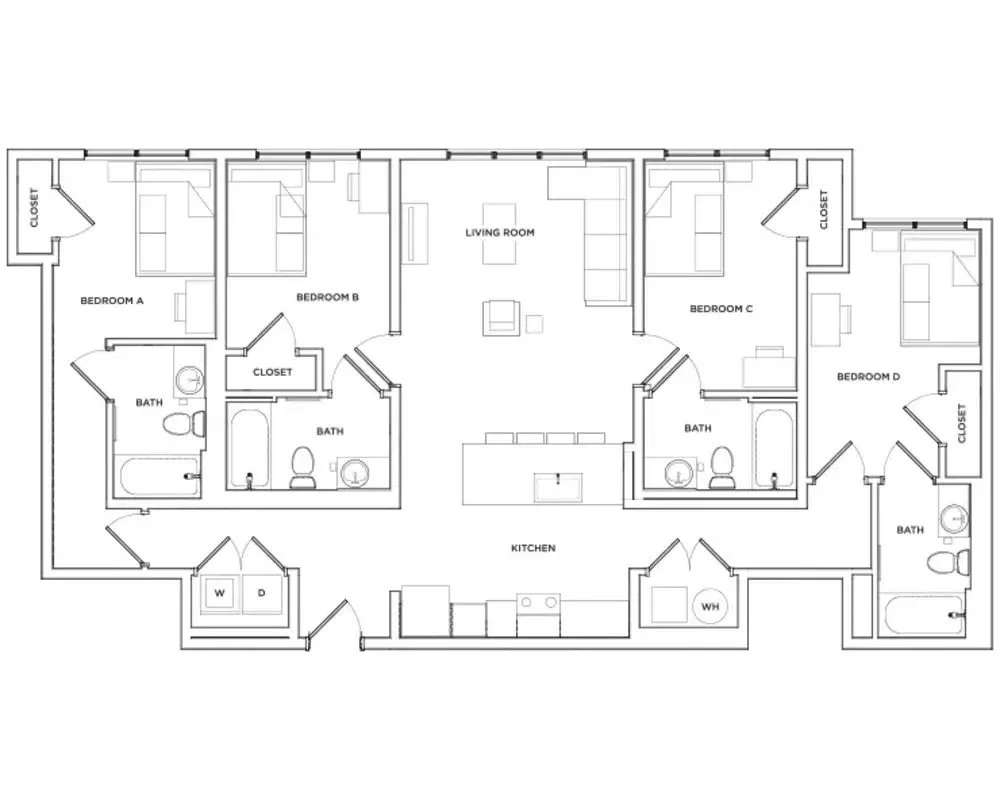 The Mark Athens, Athens – Room in a 4 Bed 4 Bath | Dawson
