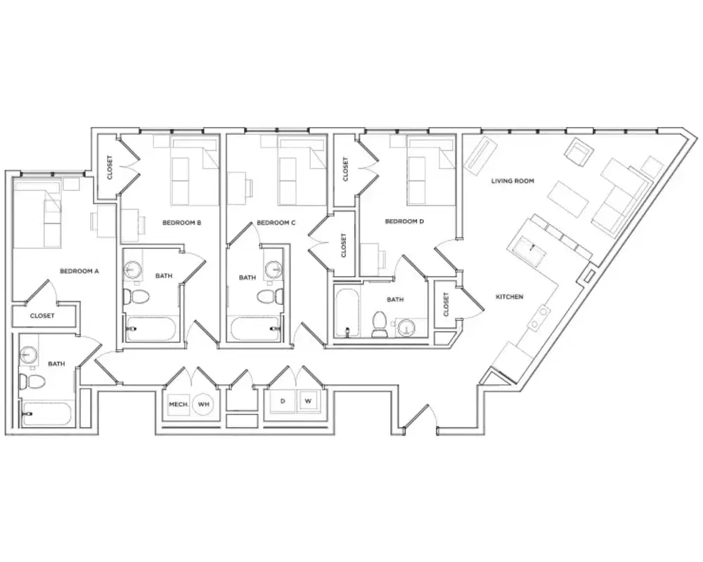 The Mark Athens, Athens – Room in a 4 Bed 4 Bath | Dearing