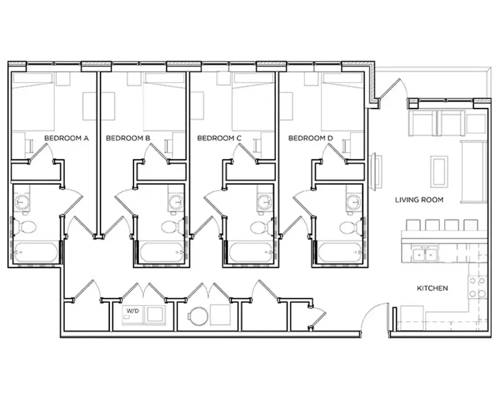 The Mark Athens, Athens – Room in a 4 Bed 4 Bath | Derby II