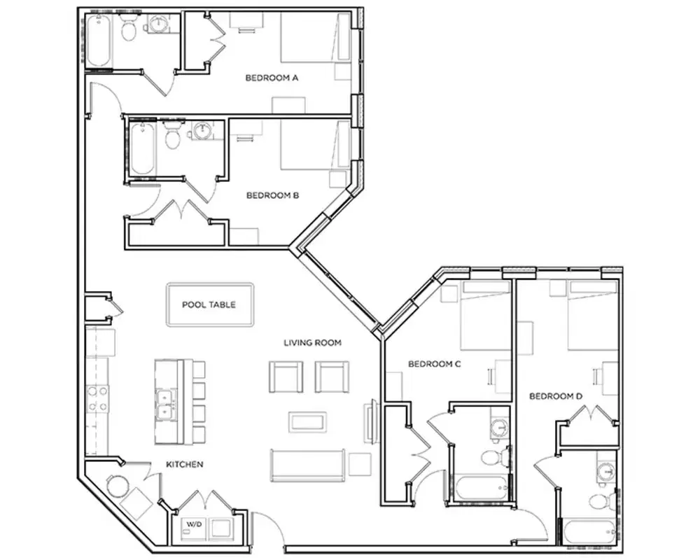 The Mark Athens, Athens – Room in a 4 Bed 4 Bath | Downing