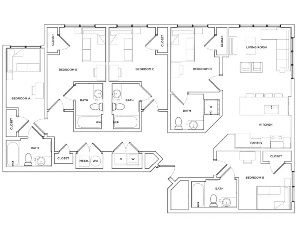 The Mark Athens, Athens – Room in a 5 Bed 5 Bath | Piedmont