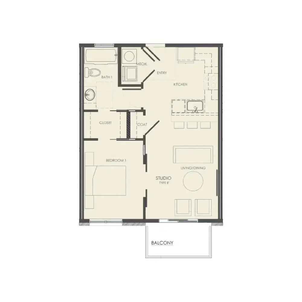 Lincoln Tower, Bloomington – 1 Bed 1 Bath