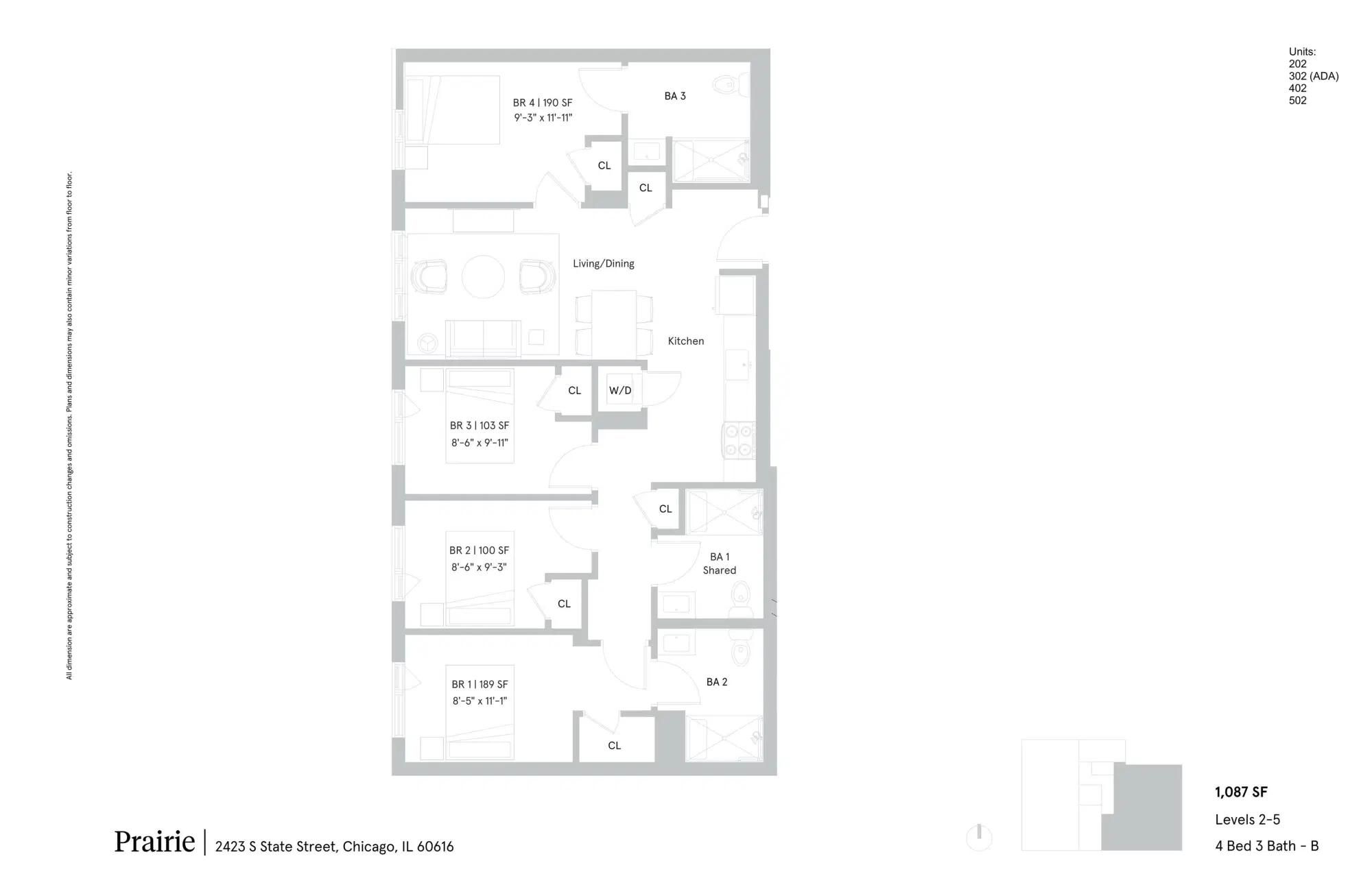 Prairie Co-living, Chicago – Private Bedroom With En-Suite Bathroom in 4 Bed 3 Bath Aparment