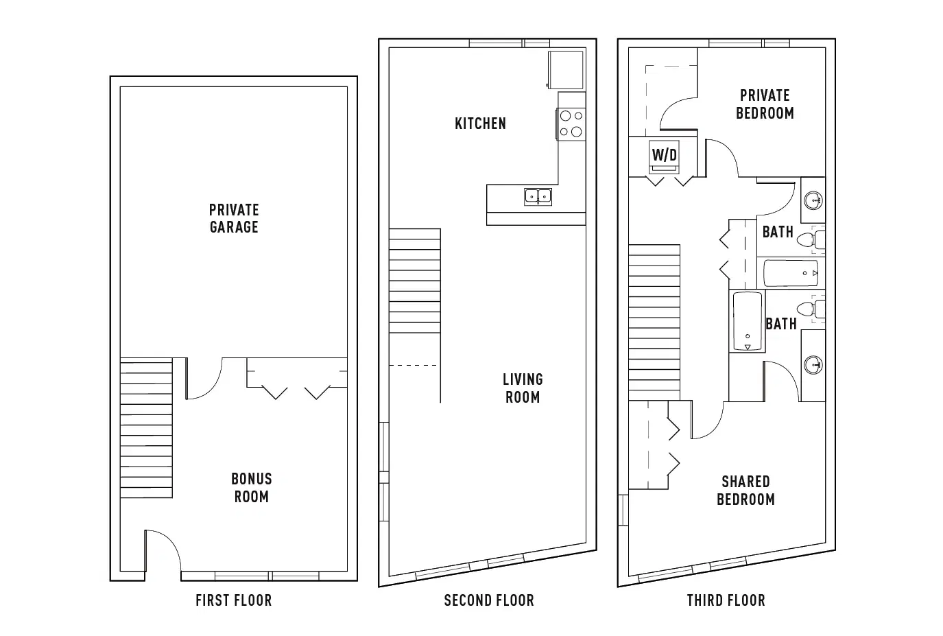 Bridges At 11th, Seattle – 2 Bed - 2 Bath Townhome w/Bonus Room