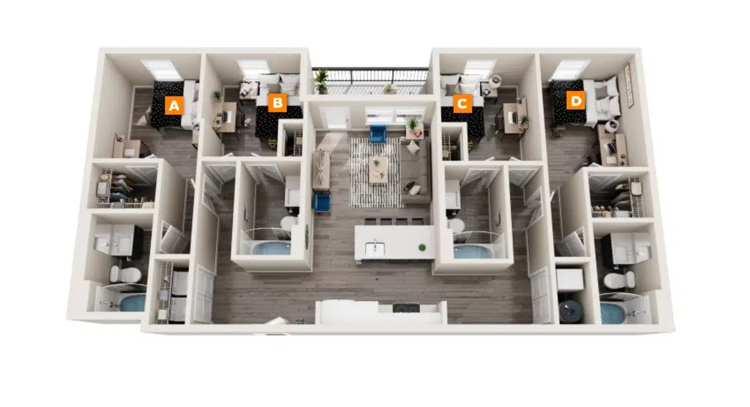 The Mark, Knoxville – Room in a 4 Bedroom 4 Bathroom | D18