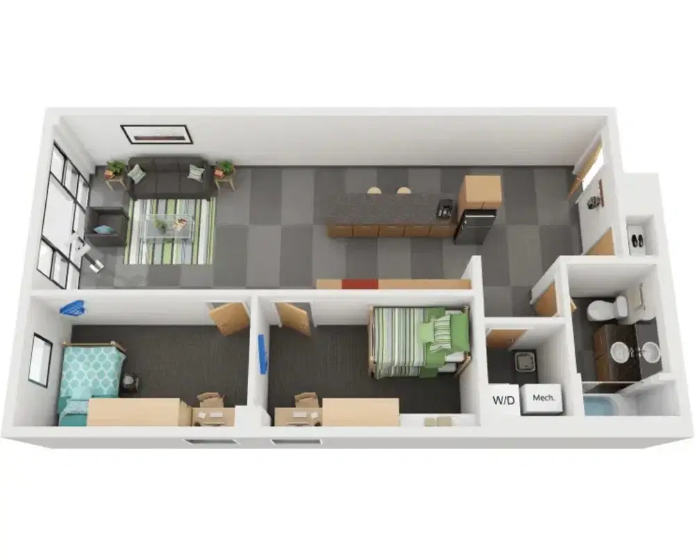 Z Place, Ann Arbor – Room in a 2 Bed 1 Bath | B1 Alt2 - 2x1