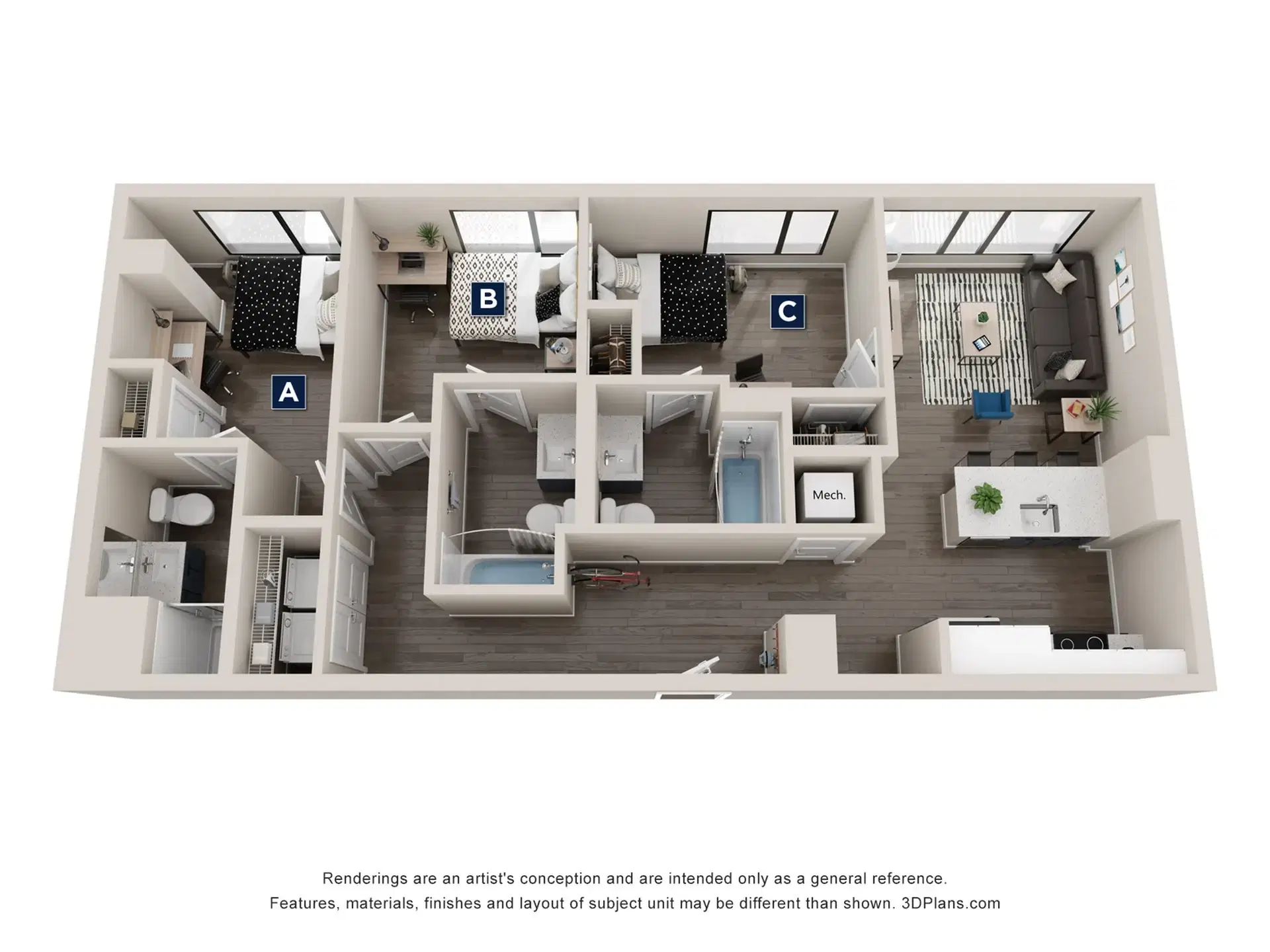 The Legacy at Ann Arbor, Ann Arbor – Room in a 3 Bedroom 3 Bathroom | C2.1