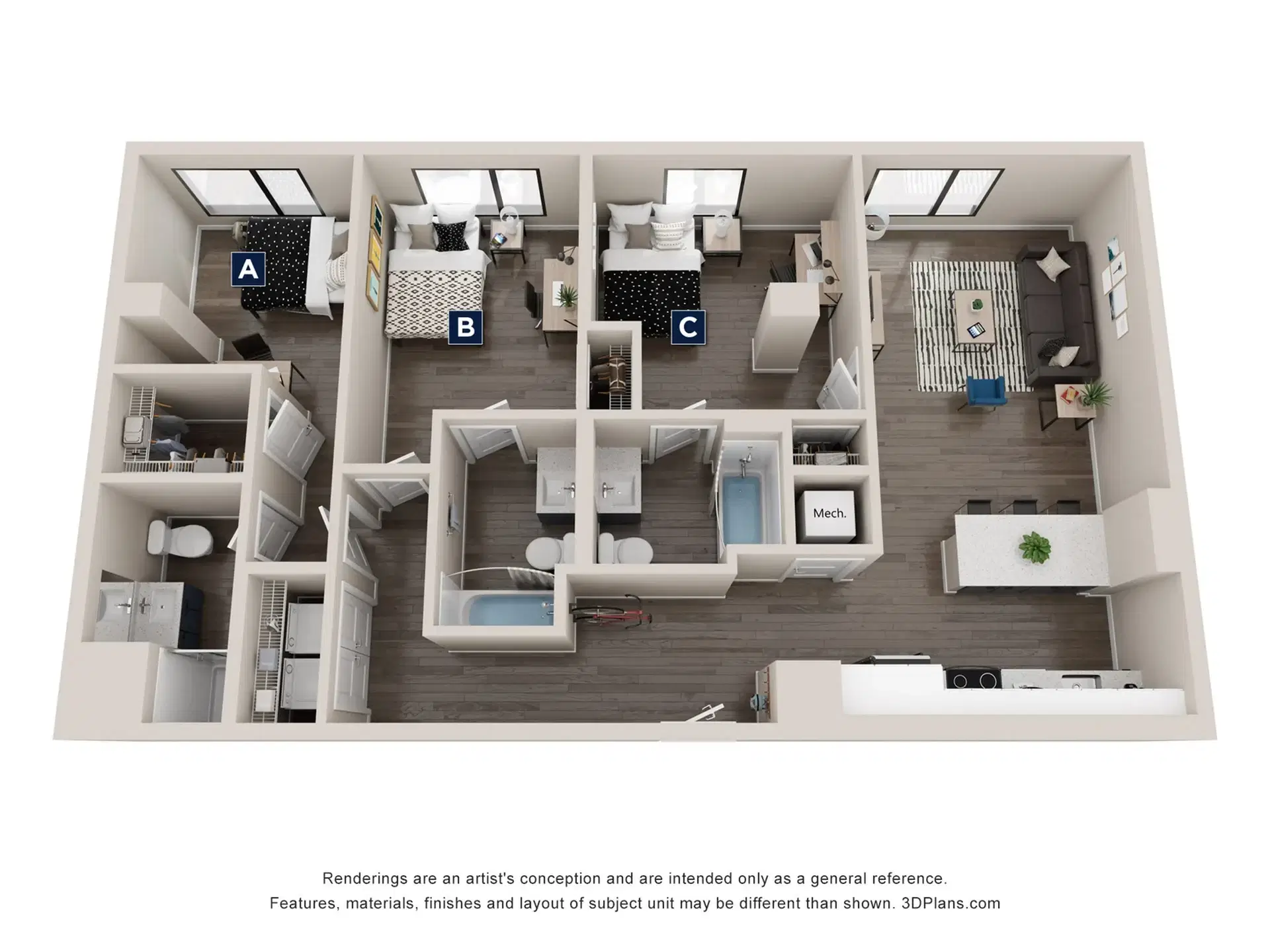 The Legacy at Ann Arbor, Ann Arbor – Room in a 3 Bedroom 3 Bathroom | C2