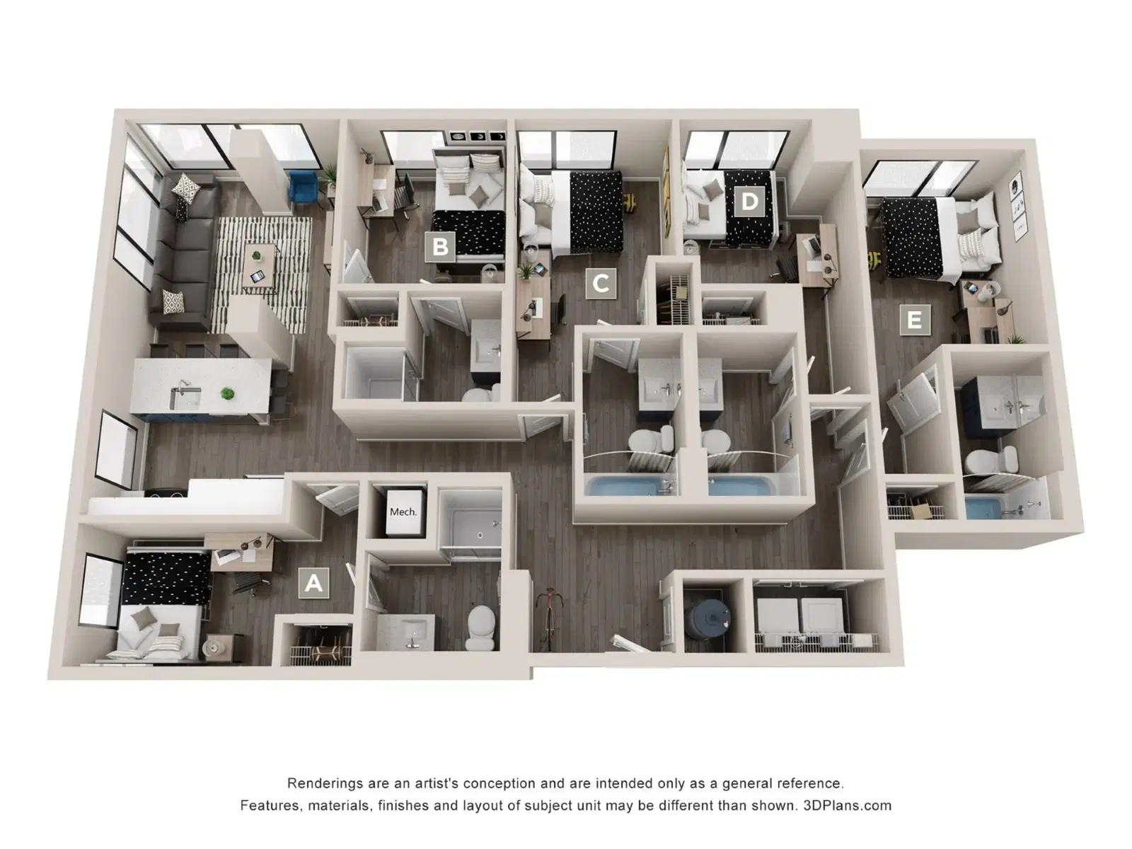 The Legacy at Ann Arbor, Ann Arbor – Room in a 5 Bedroom 5 Bathroom | E1