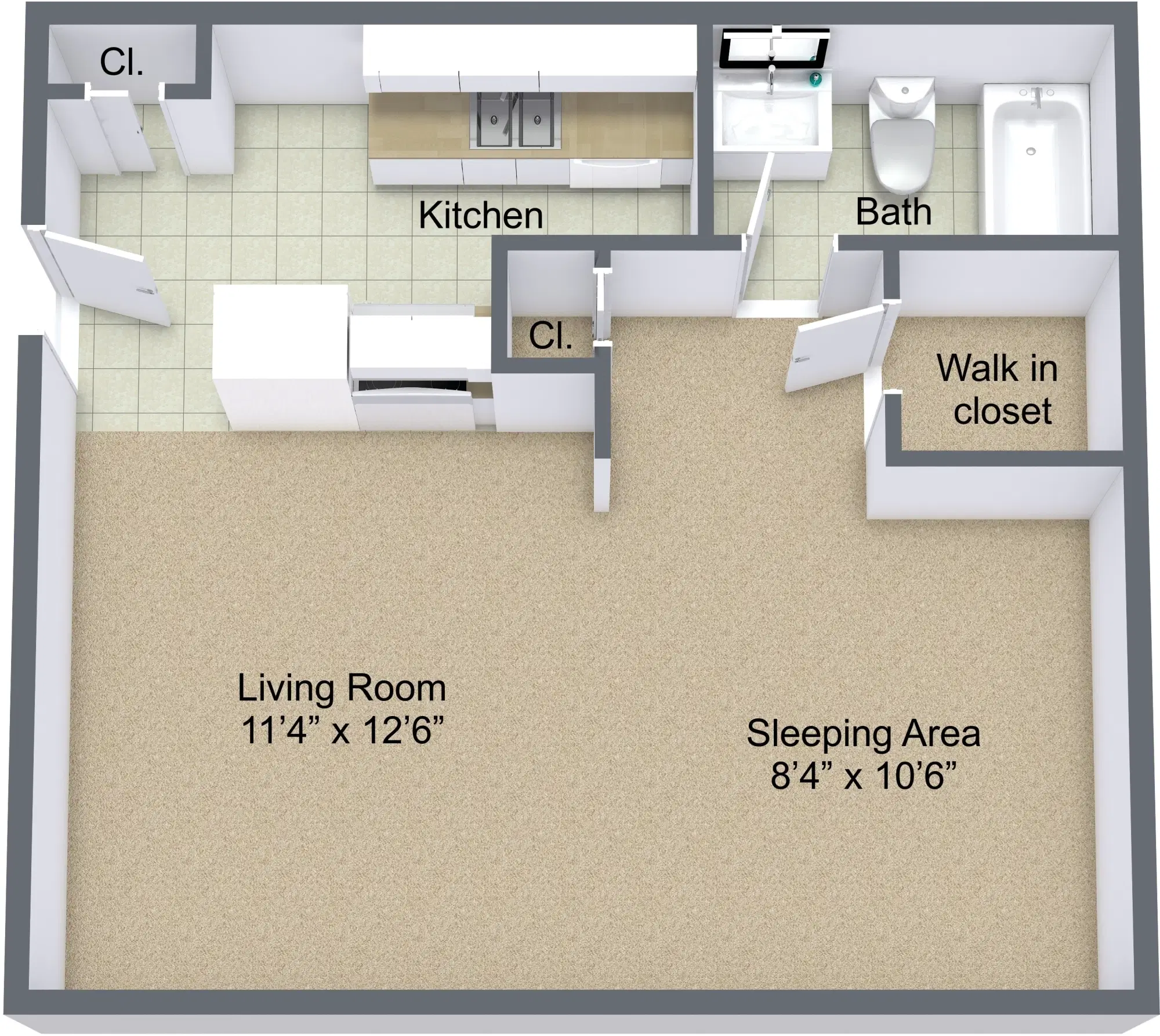 Andover Park Apartments, Greenville – Studio