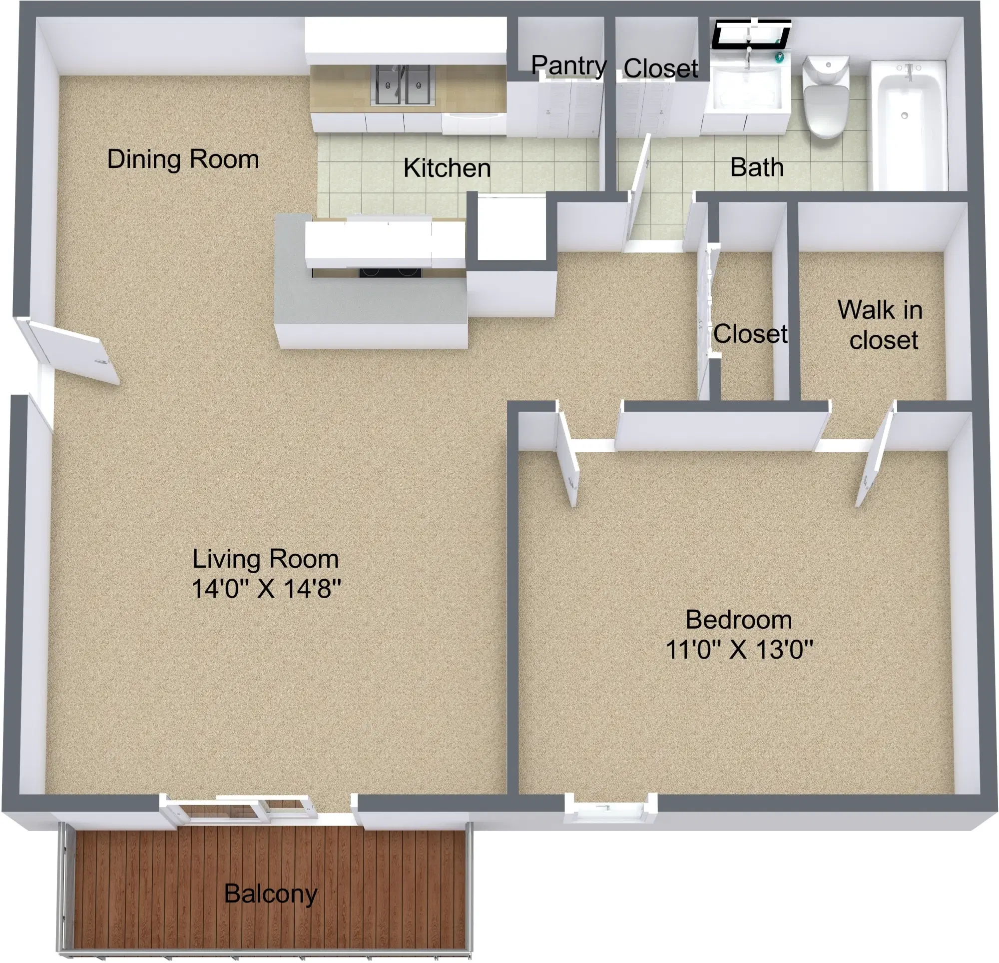 Andover Park Apartments, Greenville – One Bedroom