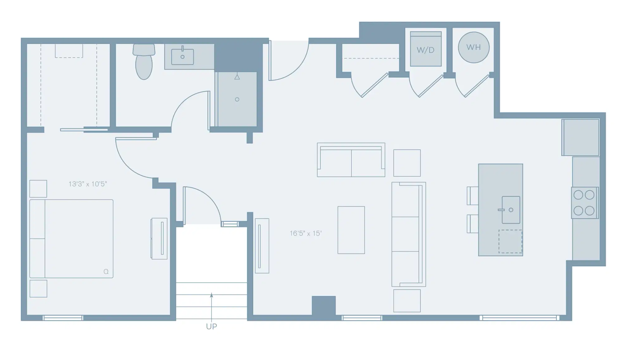 The Residences At The Sutton, Columbus – Room in 1 Bedroom 1 Bathroom | A12 Walk-Up